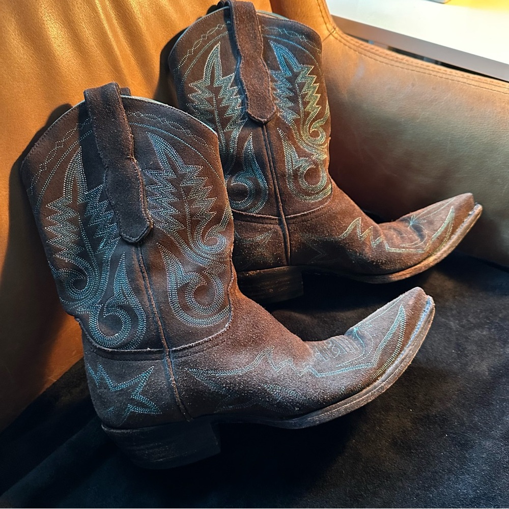 Old Gringo cowboy boots brown suede embroidered coastal cowgirl leather western - Picture 5 of 17